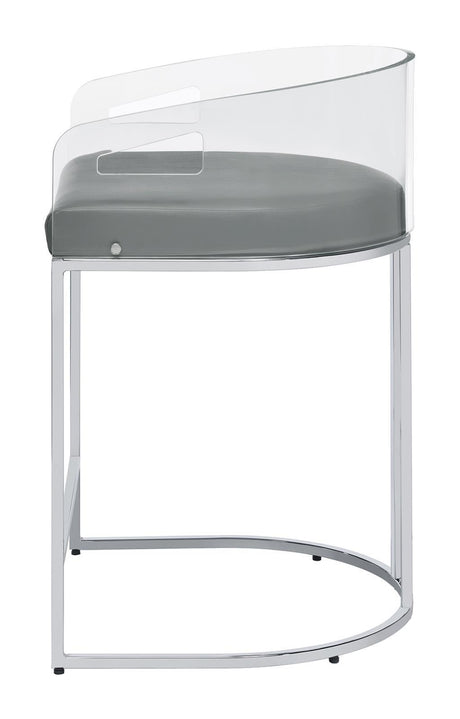 Thermosolis Gray/Chrome Acrylic Back Counter Height Stools, Set of 2 by Coaster at Eve Furniture