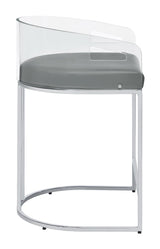 Thermosolis Gray/Chrome Acrylic Back Counter Height Stools, Set of 2 by Coaster at Eve Furniture