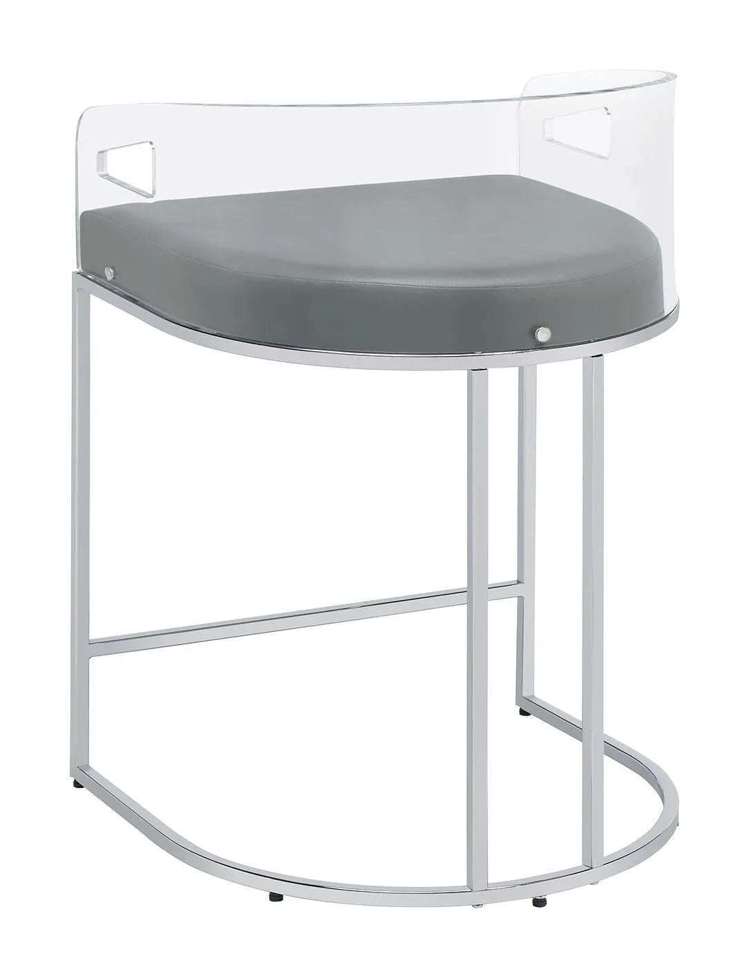Thermosolis Gray/Chrome Acrylic Back Counter Height Stools, Set of 2 by Coaster at Eve Furniture