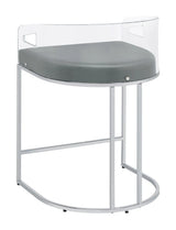 Thermosolis Gray/Chrome Acrylic Back Counter Height Stools, Set of 2 by Coaster at Eve Furniture