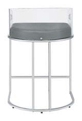 Thermosolis Gray/Chrome Acrylic Back Counter Height Stools, Set of 2 by Coaster at Eve Furniture