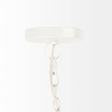 Theta 30.0 L x 30.0 W x 15.0 H White-Washed Beaded Chandelier by Mercana at Eve Furniture