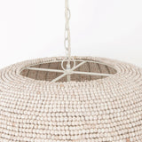 Theta 30.0 L x 30.0 W x 15.0 H White-Washed Beaded Chandelier by Mercana at Eve Furniture