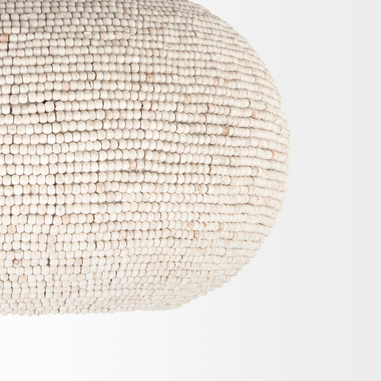 Theta 30.0 L x 30.0 W x 15.0 H White-Washed Beaded Chandelier by Mercana at Eve Furniture