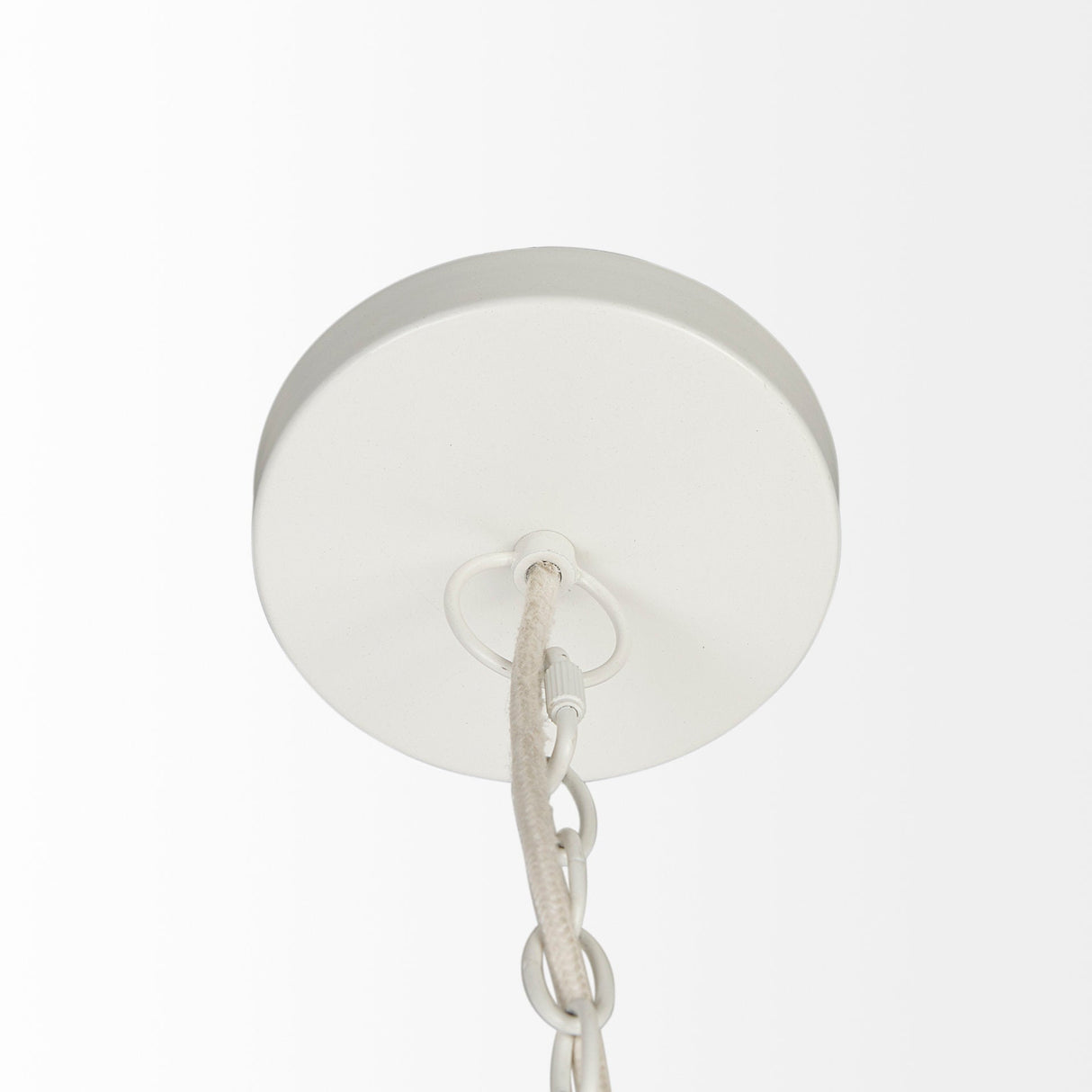 Theta White-Washed Beaded Chandelier by Mercana at Eve Furniture