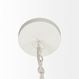Theta White-Washed Beaded Chandelier by Mercana at Eve Furniture