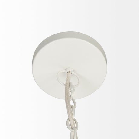 Theta White-Washed Beaded Chandelier by Mercana at Eve Furniture