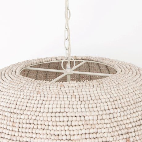 Theta White-Washed Beaded Chandelier by Mercana at Eve Furniture