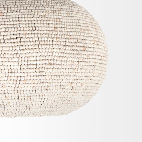 Theta White-Washed Beaded Chandelier by Mercana at Eve Furniture