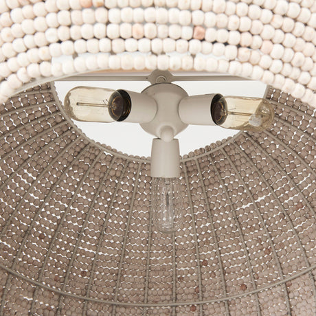 Theta White-Washed Beaded Chandelier by Mercana at Eve Furniture