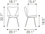 Thibideaux Ivory Dining Chair (Set of 2) by Zuomod at Eve Furniture