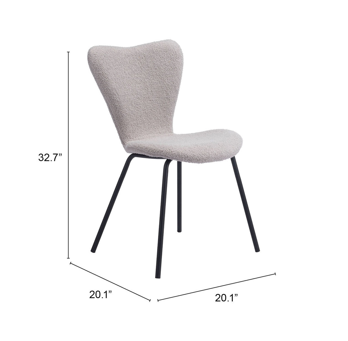 Thibideaux Light Gray Dining Chair (Set of 2) by Zuomod at Eve Furniture