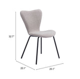 Thibideaux Light Gray Dining Chair (Set of 2) by Zuomod at Eve Furniture