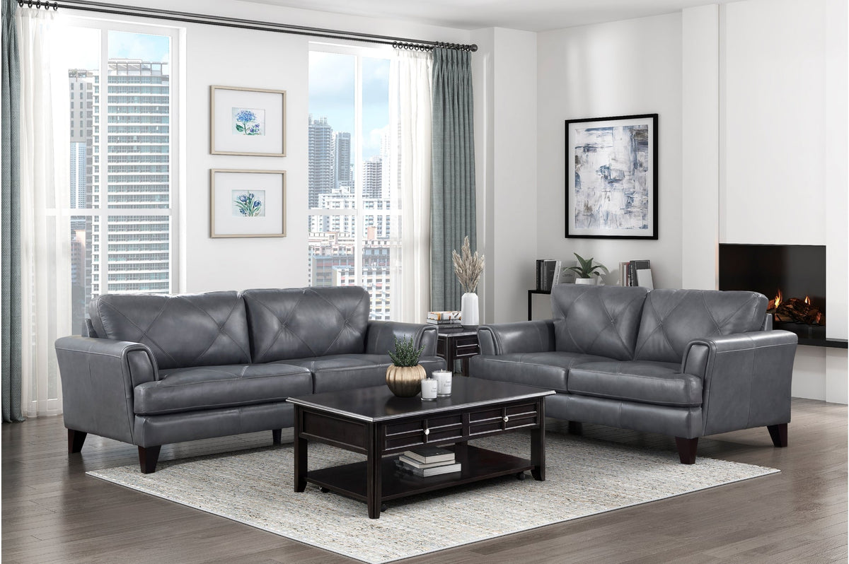 Thierry Burnish Gray 2-Piece Living Room Set by Homelegance at Eve Furniture
