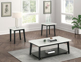 Thisted White/Black Square Marble End Table
