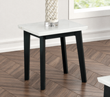 Thisted White/Black Square Marble End Table