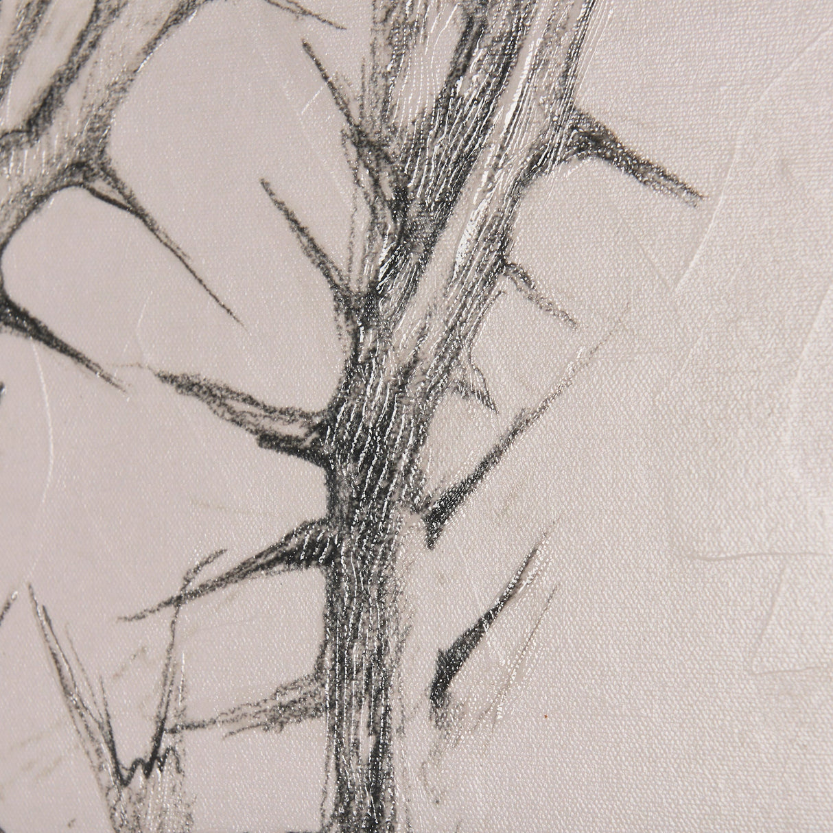 Thistle With Bumblebee Drawing IV by Mercana Studio a Hand Embellished Textured Canvas by Mercana at Eve Furniture