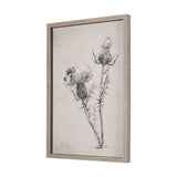 Thistle With Bumblebee Drawing IV Mercana Studio Hand Embellished Framed Art Print Matted under Glas by Mercana at Eve Furniture