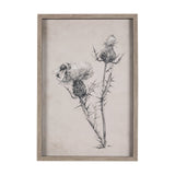 Thistle With Bumblebee Drawing IV Mercana Studio Hand Embellished Framed Art Print Matted under Glas by Mercana at Eve Furniture