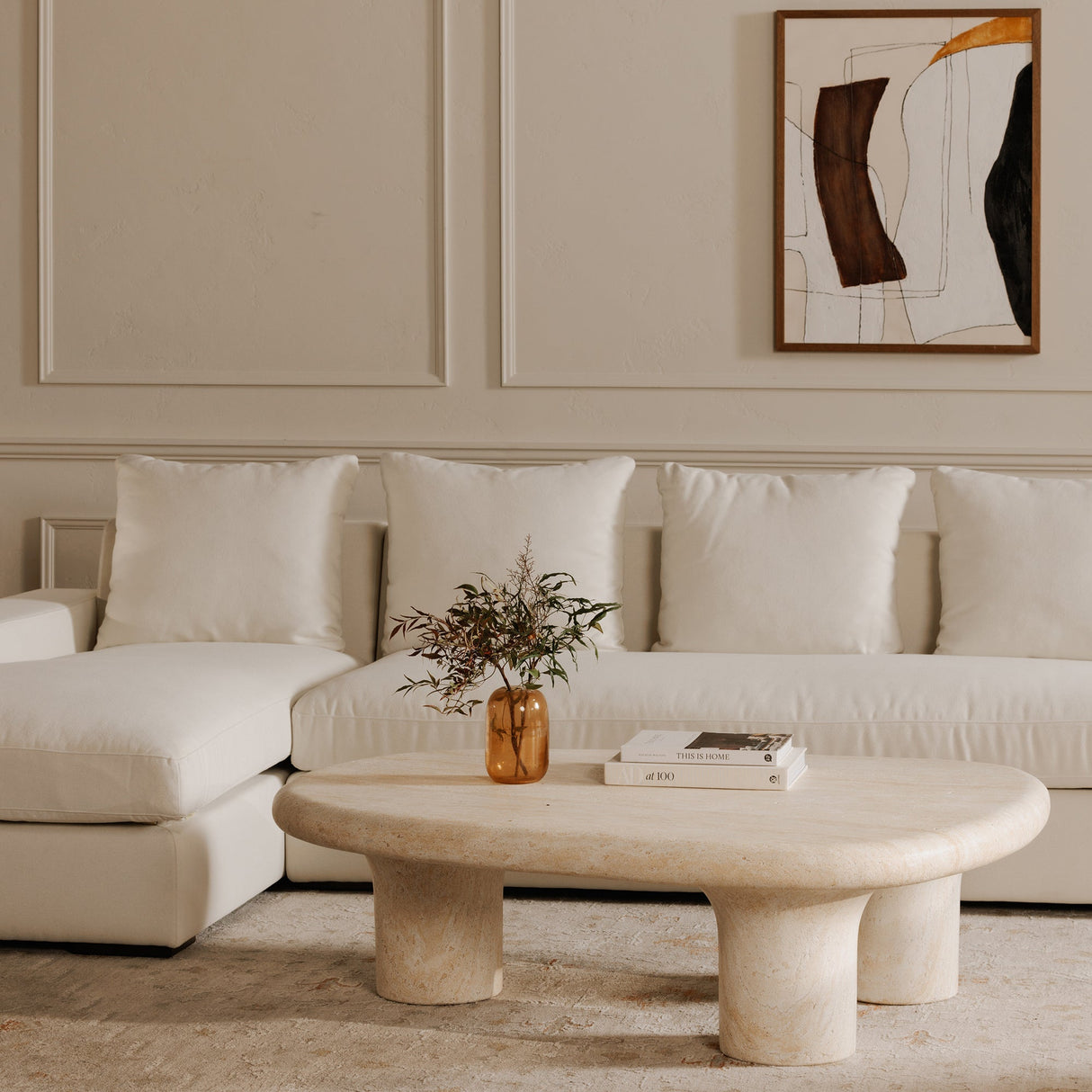 Thomas Ivory Left Sectional by Moe's Home at Eve Furniture