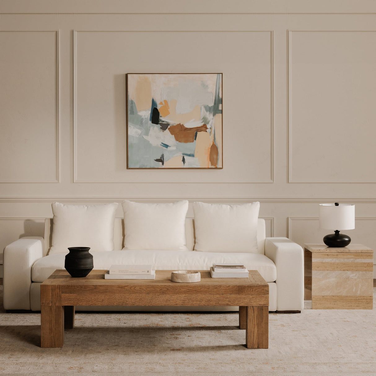 Thomas Ivory Sofa by Moe's Home at Eve Furniture