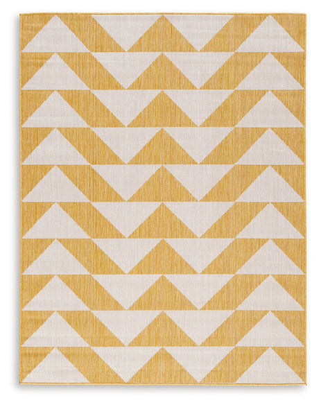 Thomley Ivory/Yellow 5' x 7' Rug by Ashley at Eve Furniture