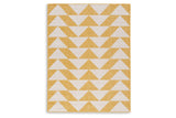 Thomley Ivory/Yellow 5' x 7' Rug by ASHLEY FURNITURE at Eve Furniture