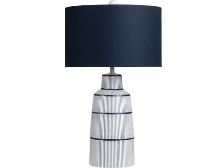 Thorne Navy/White Table Lamp by Crestview at Eve Furniture