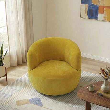 Thornton Gold Chenille Swivel Chair by Ashcroft Furniture at Eve Furniture
