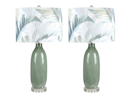 Thornton Green Table Lamp (Set of 2) by Crestview at Eve Furniture