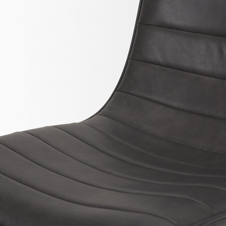 Thornton I Dark Brown Faux-Leather Seat Black Iron Frame Dining Chair, Set of 2 by Mercana at Eve Furniture