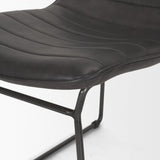 Thornton I Dark Brown Faux-Leather Seat Black Iron Frame Dining Chair, Set of 2 by Mercana at Eve Furniture
