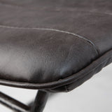 Thornton I Dark Brown Faux-Leather Seat Black Iron Frame Dining Chair, Set of 2 by Mercana at Eve Furniture