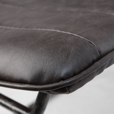 Thornton I Dark Brown Faux-Leather Seat Black Iron Frame Dining Chair, Set of 2 by Mercana at Eve Furniture