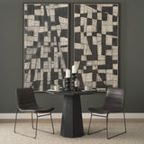 Thornton I Dark Brown Faux-Leather Seat Black Iron Frame Dining Chair, Set of 2 by Mercana at Eve Furniture