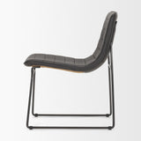 Thornton I Dark Brown Faux-Leather Seat Black Iron Frame Dining Chair, Set of 2 by Mercana at Eve Furniture