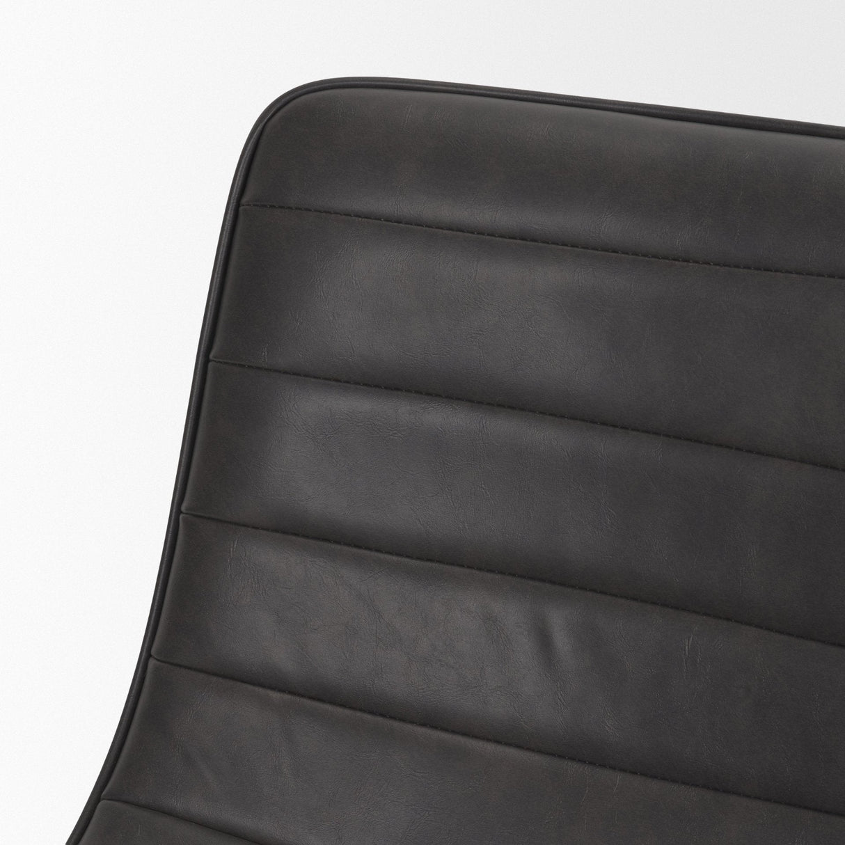 Thornton I Dark Brown Faux-Leather Seat Black Iron Frame Dining Chair, Set of 2 by Mercana at Eve Furniture
