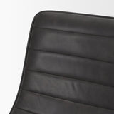 Thornton I Dark Brown Faux-Leather Seat Black Iron Frame Dining Chair, Set of 2 by Mercana at Eve Furniture