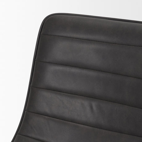 Thornton I Dark Brown Faux-Leather Seat Black Iron Frame Dining Chair, Set of 2 by Mercana at Eve Furniture