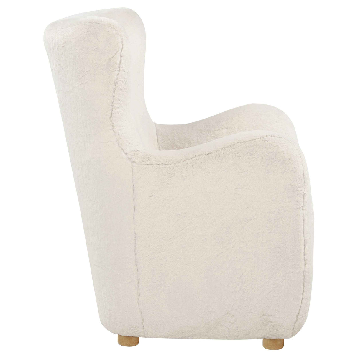 Thornton Ivory Faux Fur Upholstered Wingback Lounge Accent Chair by Coaster at Eve Furniture