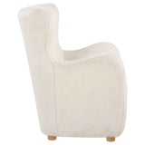 Thornton Ivory Faux Fur Upholstered Wingback Lounge Accent Chair by Coaster at Eve Furniture
