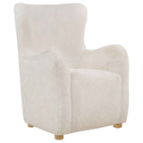 Thornton Ivory Faux Fur Upholstered Wingback Lounge Accent Chair by Coaster at Eve Furniture