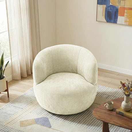Thornton Sand Chenille Swivel Chair by Ashcroft Furniture at Eve Furniture