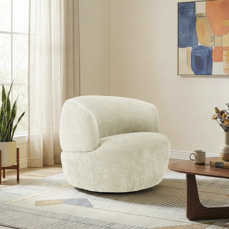 Thornton Sand Chenille Swivel Chair by Ashcroft Furniture at Eve Furniture