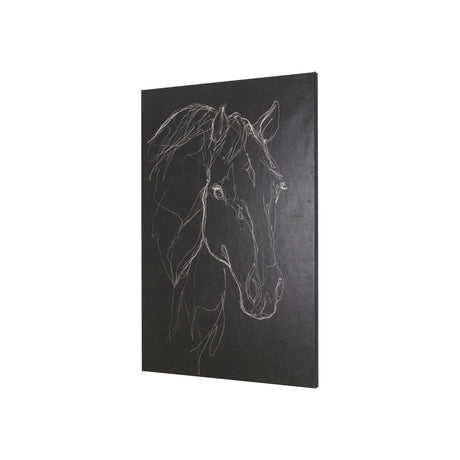 Thoroughbred Dark III by Mercana Studio a Hand Embellished Textured Canvas by Mercana at Eve Furniture