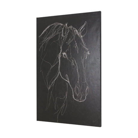 Thoroughbred Dark III by Mercana Studio a Hand Embellished Textured Canvas by Mercana at Eve Furniture