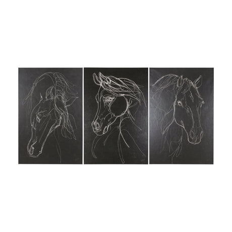 Thoroughbred Dark III by Mercana Studio a Hand Embellished Textured Canvas by Mercana at Eve Furniture