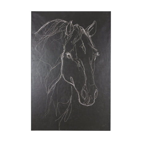 Thoroughbred Dark III by Mercana Studio a Hand Embellished Textured Canvas by Mercana at Eve Furniture