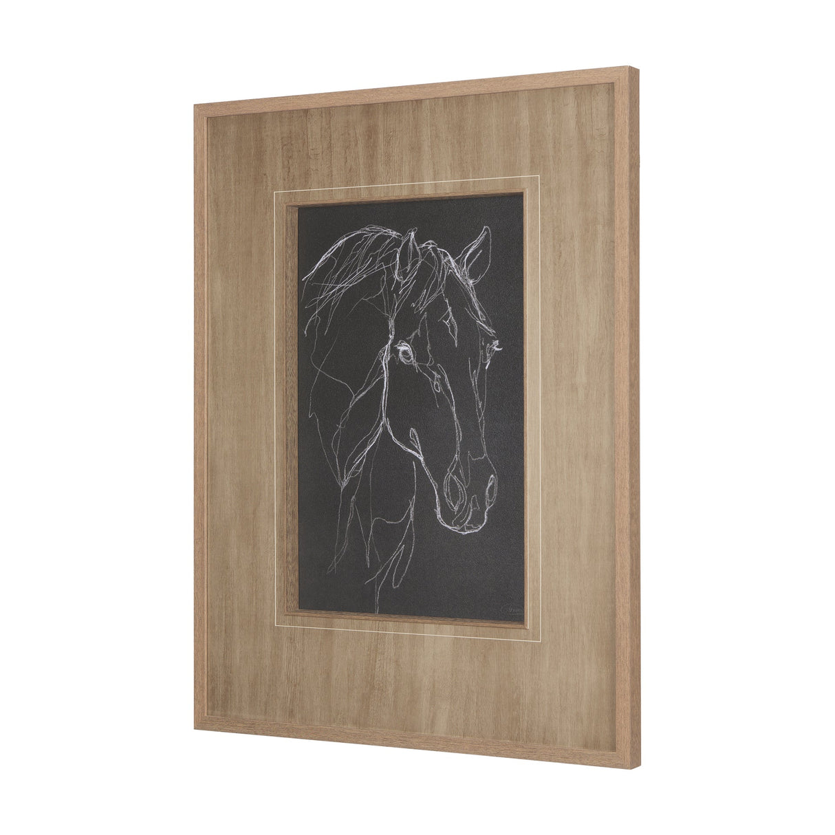 Thoroughbred Dark III by Mercana Studio Hand Embellished Textured Framed Art Print Matted under Glas by Mercana at Eve Furniture