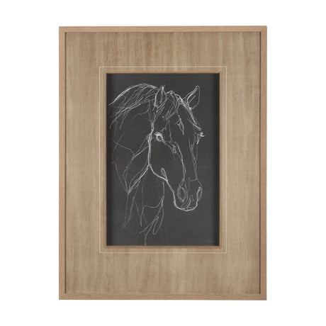 Thoroughbred Dark III by Mercana Studio Hand Embellished Textured Framed Art Print Matted under Glas by Mercana at Eve Furniture